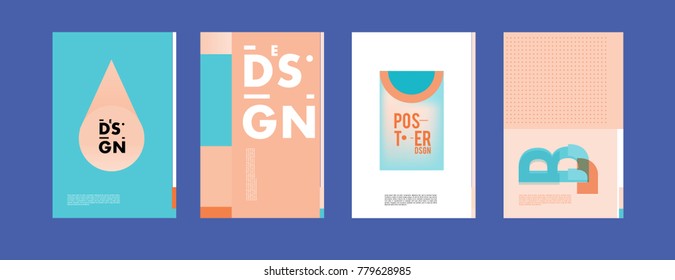 Colorful geometric poster and cover design. Minimal geometric pattern gradients backgrounds. Eps10 vector.