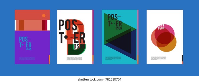 Colorful geometric poster and cover design. Minimal geometric pattern gradients backgrounds. Eps10 vector.