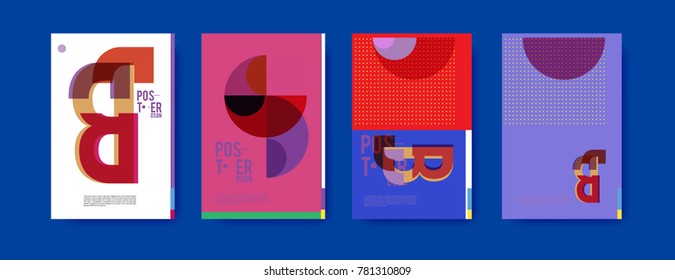 Colorful geometric poster and cover design. Minimal geometric pattern gradients backgrounds. Eps10 vector.