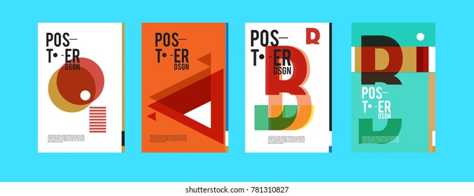 Colorful geometric poster and cover design. Minimal geometric pattern gradients backgrounds. Eps10 vector.