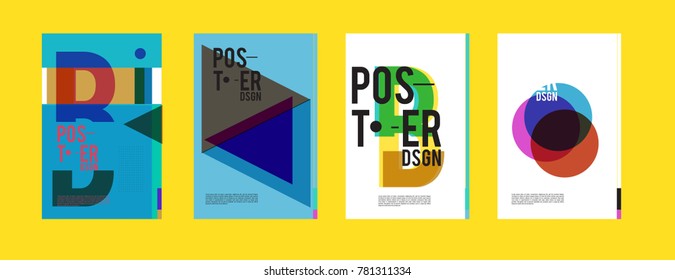 Colorful geometric poster and cover design. Minimal geometric pattern gradients backgrounds. Eps10 vector.