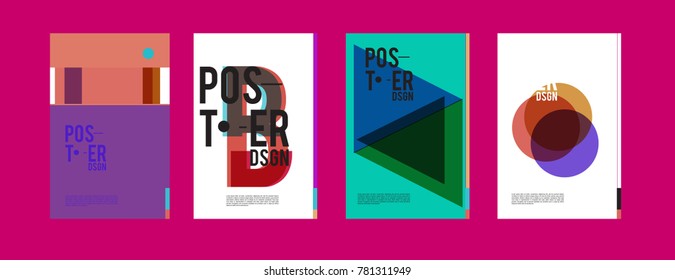 Colorful geometric poster and cover design. Minimal geometric pattern gradients backgrounds. Eps10 vector.