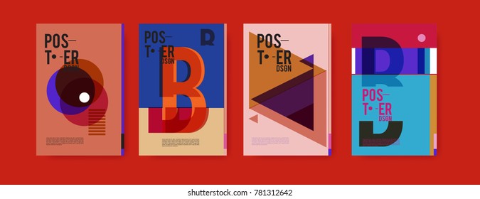 Colorful geometric poster and cover design. Minimal geometric pattern gradients backgrounds. Eps10 vector.