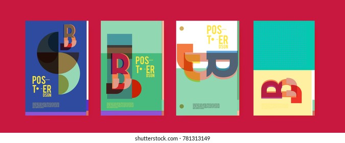 Colorful geometric poster and cover design. Minimal geometric pattern gradients backgrounds. Eps10 vector.