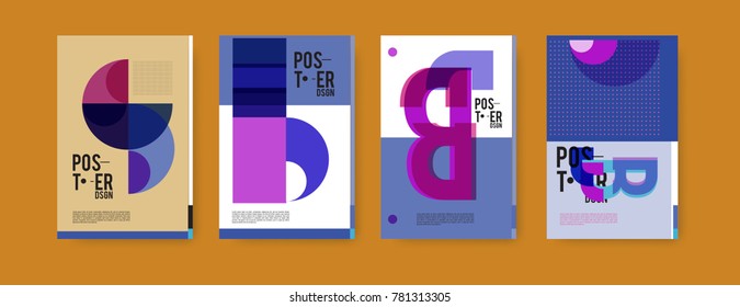 Colorful geometric poster and cover design. Minimal geometric pattern gradients backgrounds. Eps10 vector.