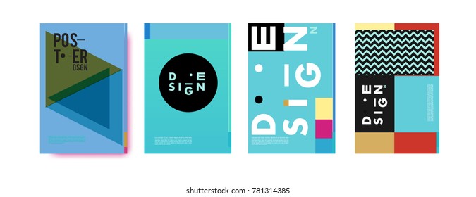 Colorful geometric poster and cover design. Minimal geometric pattern gradients backgrounds. Eps10 vector.