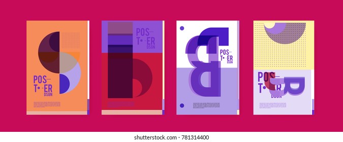 Colorful geometric poster and cover design. Minimal geometric pattern gradients backgrounds. Eps10 vector.