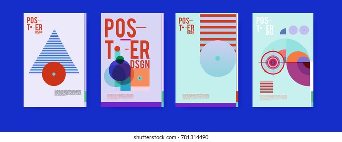 Colorful geometric poster and cover design. Minimal geometric pattern gradients backgrounds. Eps10 vector.