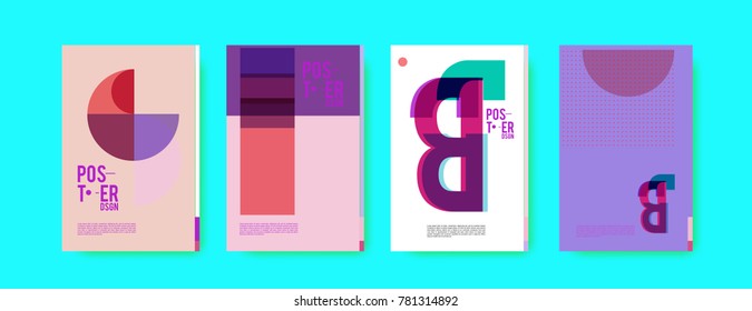 Colorful geometric poster and cover design. Minimal geometric pattern gradients backgrounds. Eps10 vector.

