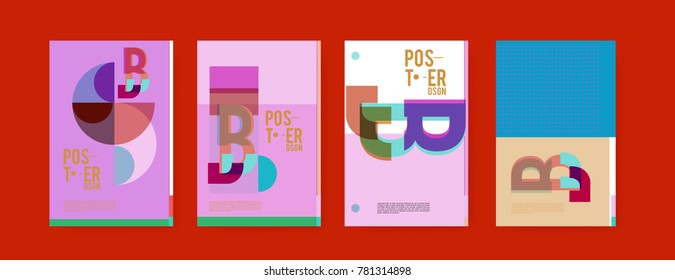 Colorful geometric poster and cover design. Minimal geometric pattern gradients backgrounds. Eps10 vector.


