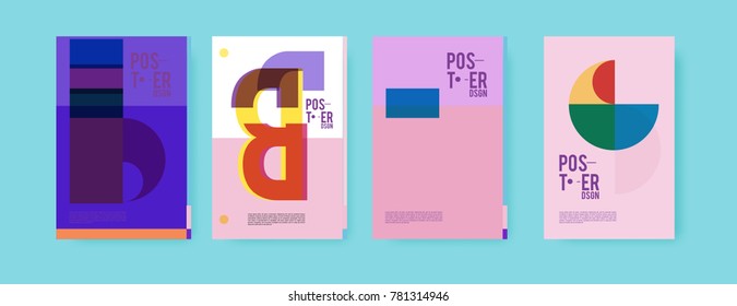 Colorful geometric poster and cover design. Minimal geometric pattern gradients backgrounds. Eps10 vector.

