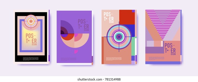 Colorful geometric poster and cover design. Minimal geometric pattern gradients backgrounds. Eps10 vector.

