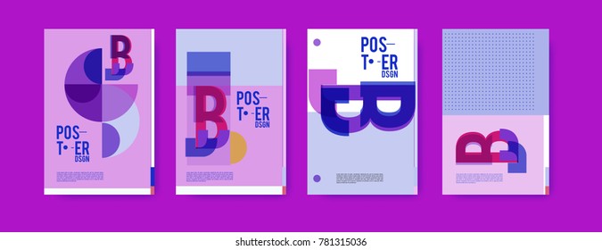Colorful geometric poster and cover design. Minimal geometric pattern gradients backgrounds. Eps10 vector.

