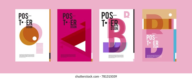 Colorful geometric poster and cover design. Minimal geometric pattern gradients backgrounds. Eps10 vector.

