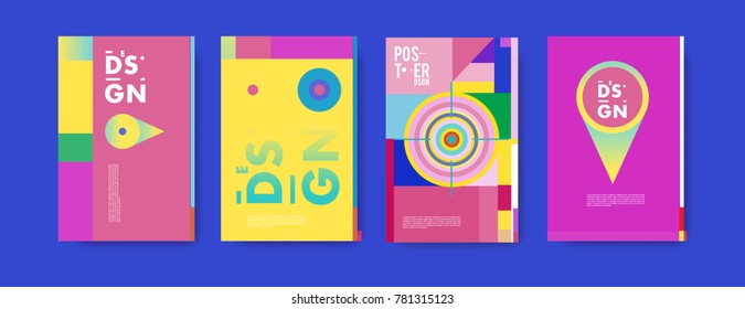 Colorful geometric poster and cover design. Minimal geometric pattern gradients backgrounds. Eps10 vector.

