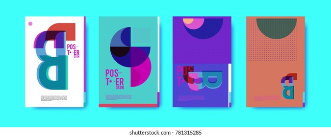 Colorful geometric poster and cover design. Minimal geometric pattern gradients backgrounds. Eps10 vector.

