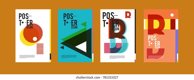 Colorful geometric poster and cover design. Minimal geometric pattern gradients backgrounds. Eps10 vector.

