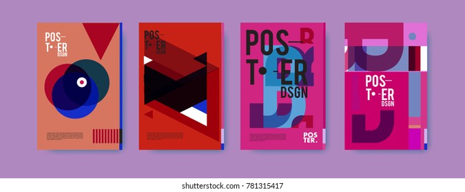 Colorful geometric poster and cover design. Minimal geometric pattern gradients backgrounds. Eps10 vector.

