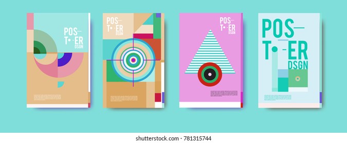 Colorful geometric poster and cover design. Minimal geometric pattern gradients backgrounds. Eps10 vector.

