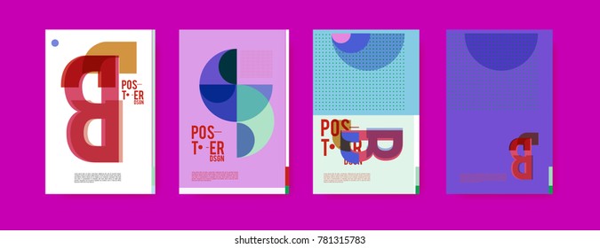 Colorful geometric poster and cover design. Minimal geometric pattern gradients backgrounds. Eps10 vector.

