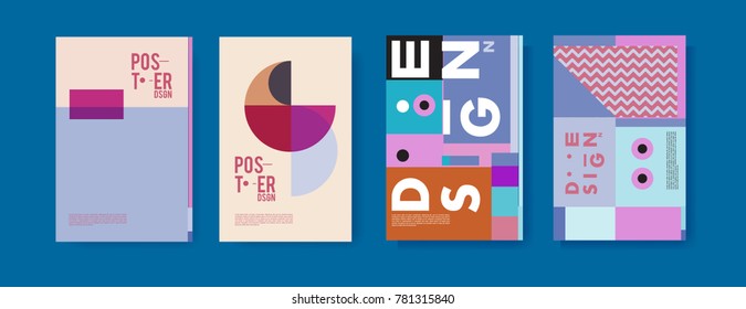 Colorful geometric poster and cover design. Minimal geometric pattern gradients backgrounds. Eps10 vector.


