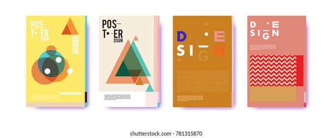 Colorful geometric poster and cover design. Minimal geometric pattern gradients backgrounds. Eps10 vector.

