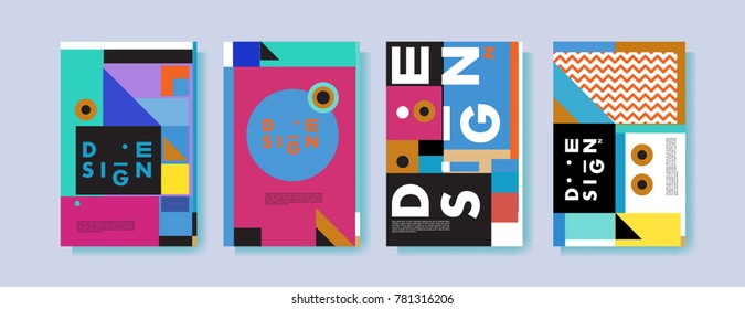 Colorful geometric poster and cover design. Minimal geometric pattern gradients backgrounds. Eps10 vector.

