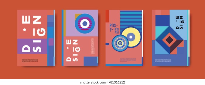 Colorful geometric poster and cover design. Minimal geometric pattern gradients backgrounds. Eps10 vector.

