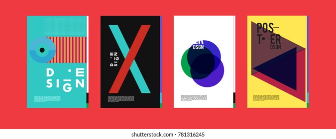 Colorful geometric poster and cover design. Minimal geometric pattern gradients backgrounds. Eps10 vector.

