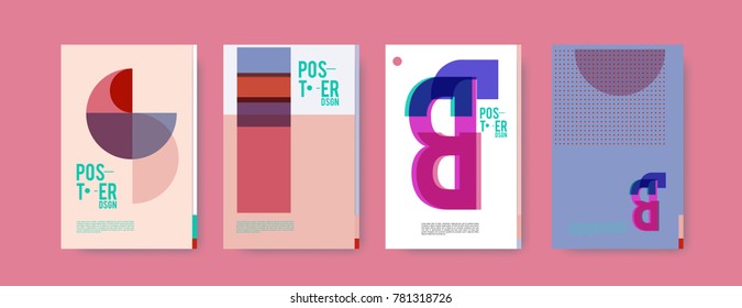 Colorful geometric poster and cover design. Minimal geometric pattern gradients backgrounds. Eps10 vector.

