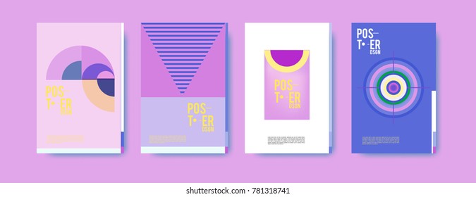 Colorful geometric poster and cover design. Minimal geometric pattern gradients backgrounds. Eps10 vector.

