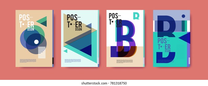 Colorful geometric poster and cover design. Minimal geometric pattern gradients backgrounds. Eps10 vector.

