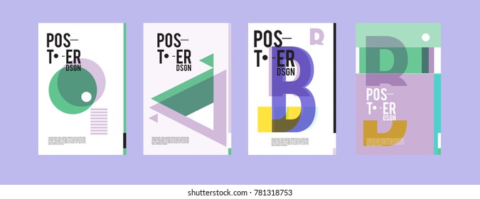 Colorful geometric poster and cover design. Minimal geometric pattern gradients backgrounds. Eps10 vector.

