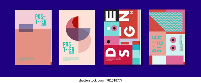 Colorful geometric poster and cover design. Minimal geometric pattern gradients backgrounds. Eps10 vector.

