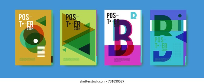 Colorful geometric poster and cover design. Minimal geometric pattern gradients backgrounds. Eps10 vector.