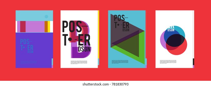 Colorful geometric poster and cover design. Minimal geometric pattern gradients backgrounds. Eps10 vector.