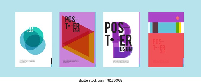 Colorful geometric poster and cover design. Minimal geometric pattern gradients backgrounds. Eps10 vector.