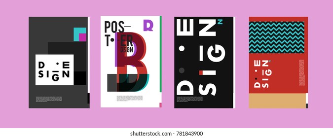 Colorful geometric poster and cover design. Minimal geometric pattern gradients backgrounds. Eps10 vector.