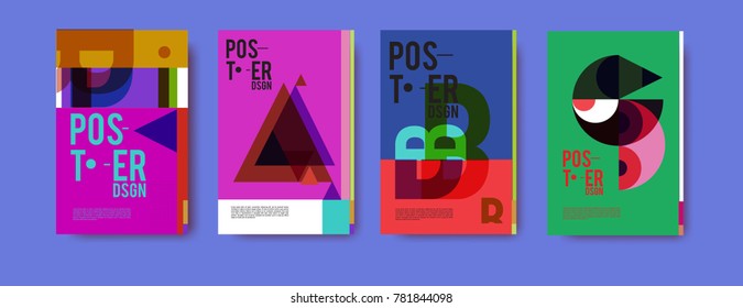 Colorful geometric poster and cover design. Minimal geometric pattern gradients backgrounds. Eps10 vector.