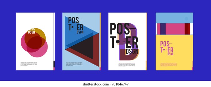 Colorful geometric poster and cover design. Minimal geometric pattern gradients backgrounds. Eps10 vector.