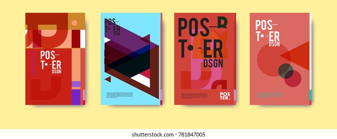 Colorful geometric poster and cover design. Minimal geometric pattern gradients backgrounds. Eps10 vector.