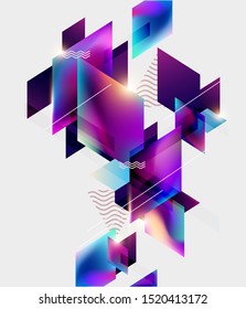 Colorful geometric poster design. Abstract background