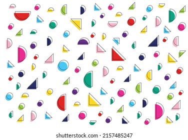 Colorful geometric poster. Minimalist artwork simple shape for template, brochure, web banner. Vector illustration