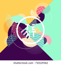 Colorful geometric poster with place for text