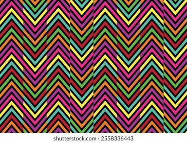 Colorful geometric print. Colorful chevron art pattern