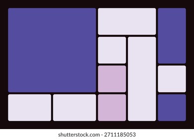 Colorful Geometric Rectangle Bento Grid Layout Background for Creative Design, Digital Art, Presentation Slides and Marketing Graphics