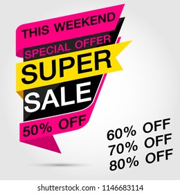 Colorful geometric sale, Super sale, sale up to 50, 60, 70, 80 percent off, Can be adapt to Brochure, Annual Report, Magazine, Poster, Corporate Presentation, Portfolio, Flyer, Banner, Website.