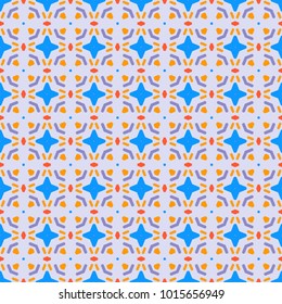 Colorful geometric seamless pattern. Abstract graphic background with repeating texture for fabric textile or paper printing. Tribal ethnic ornate decoration. Arabic, indian, turkish ornament