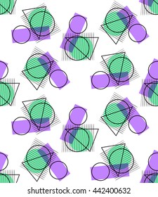 Colorful geometric seamless pattern, abstract shapes on a white background, wallpaper background, vector EPS 8