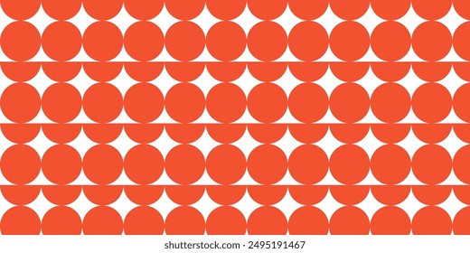 Colorful geometric seamless pattern bold circle shapes. Abstrcat Brutalist swiss style mosaic repeating print. Perfect for background, wallpaper, textile, craft, package etg. Vector illustration